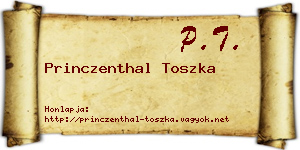 Princzenthal Toszka névjegykártya